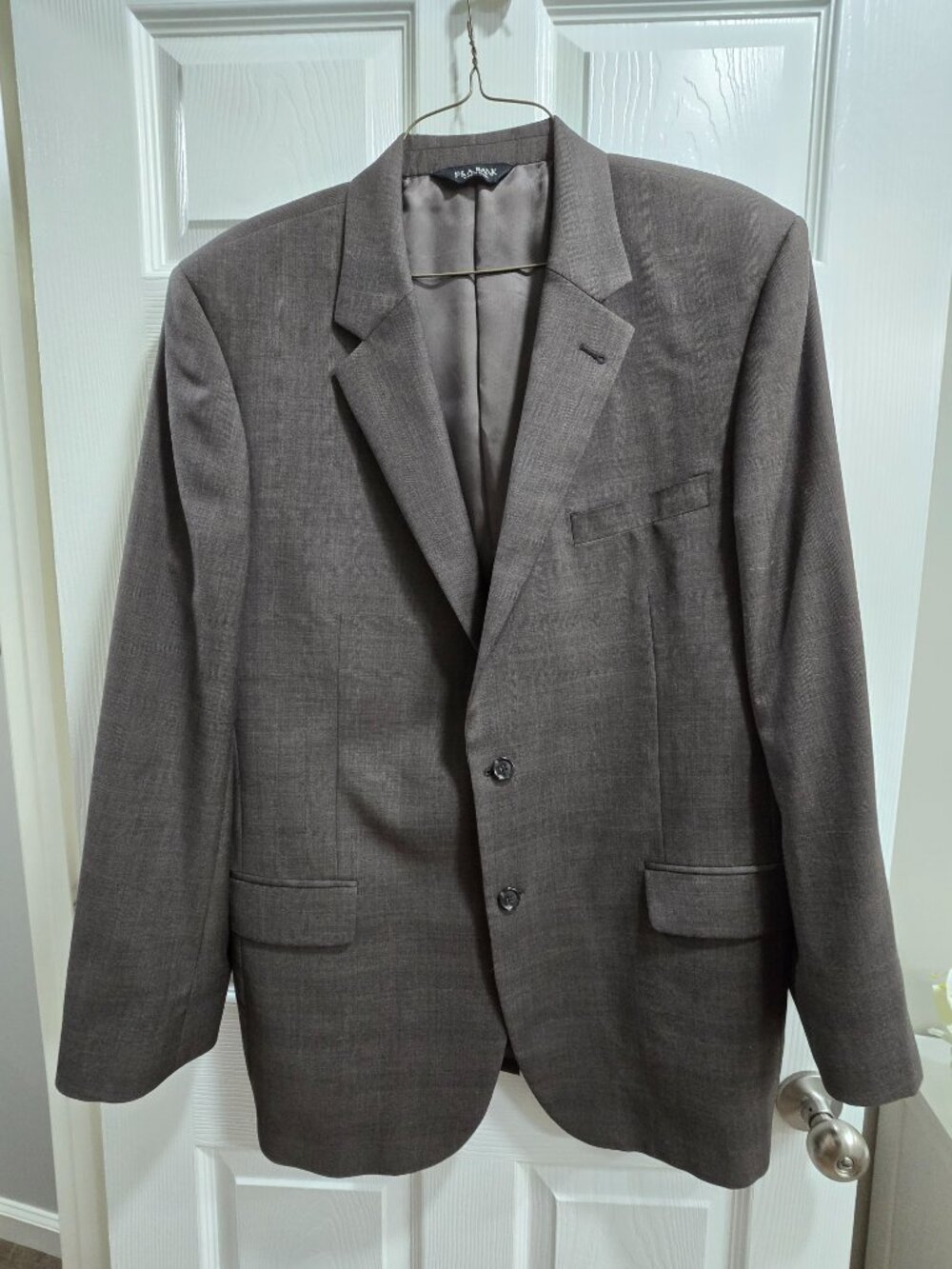 Jos A Bank Signature Blazer L46 100% Wool Grey Stripe